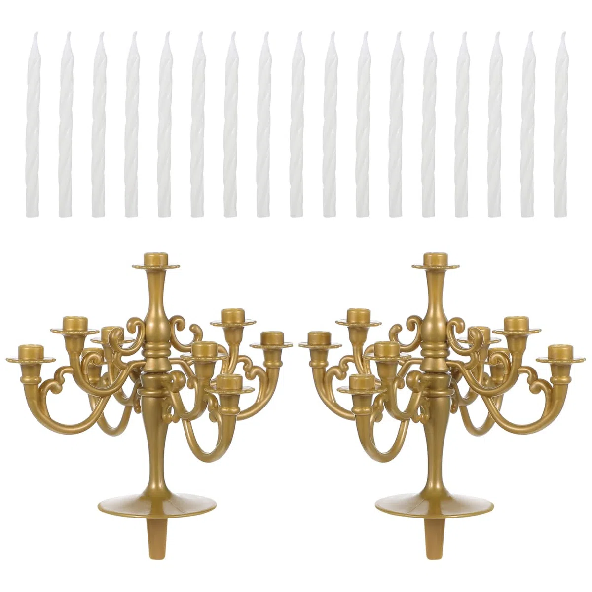 Holibanna Candelabro Portacandele Topper per torta con candele, decorazione per Natale, matrimoni, casa, feste, 2 pezzi