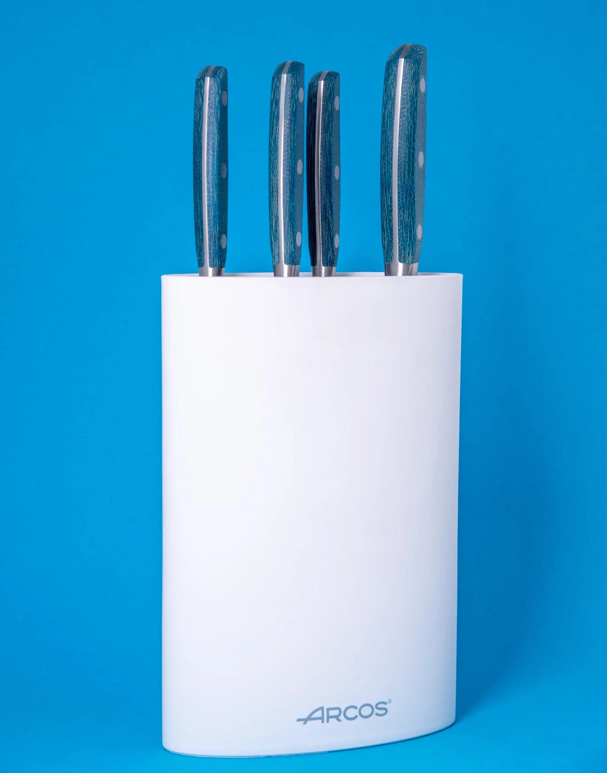 Arcos Blocks - Ceppo Portacoltelli Universale fino a 20 cm - Fatto di Elastomero termoplastico 220 x 160 x 65 mm (8.66 x 6.30 x 2.56 inches) - Colore Bianco