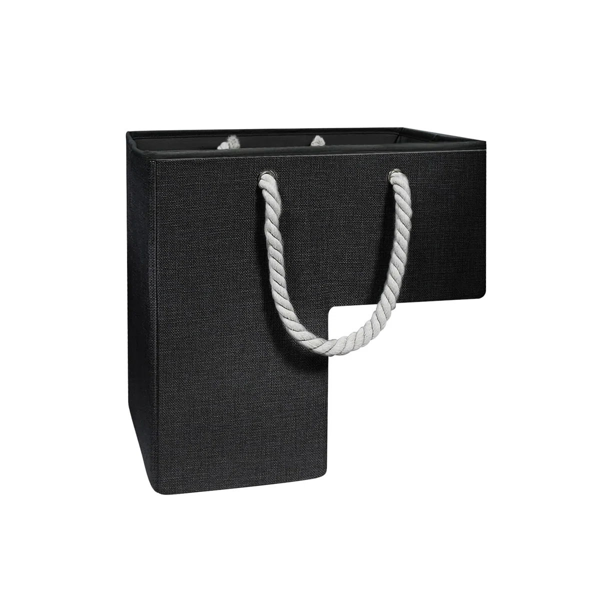 Esoes Organizer multifunzione per scale, in tessuto nero, con manici in cotone, pieghevole per tappeti e scale in legno