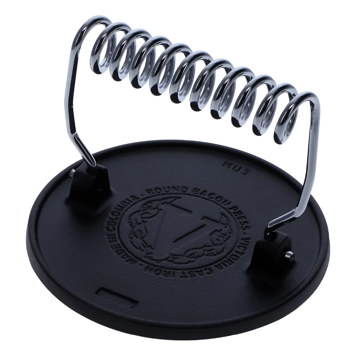 VICTORIA Smash Burger Press, Pressa per Hamburger in Ghisa Stagionata 16,5 cm per Carne da Barbecue, Manico Resistente al Calore, Senza PTFE