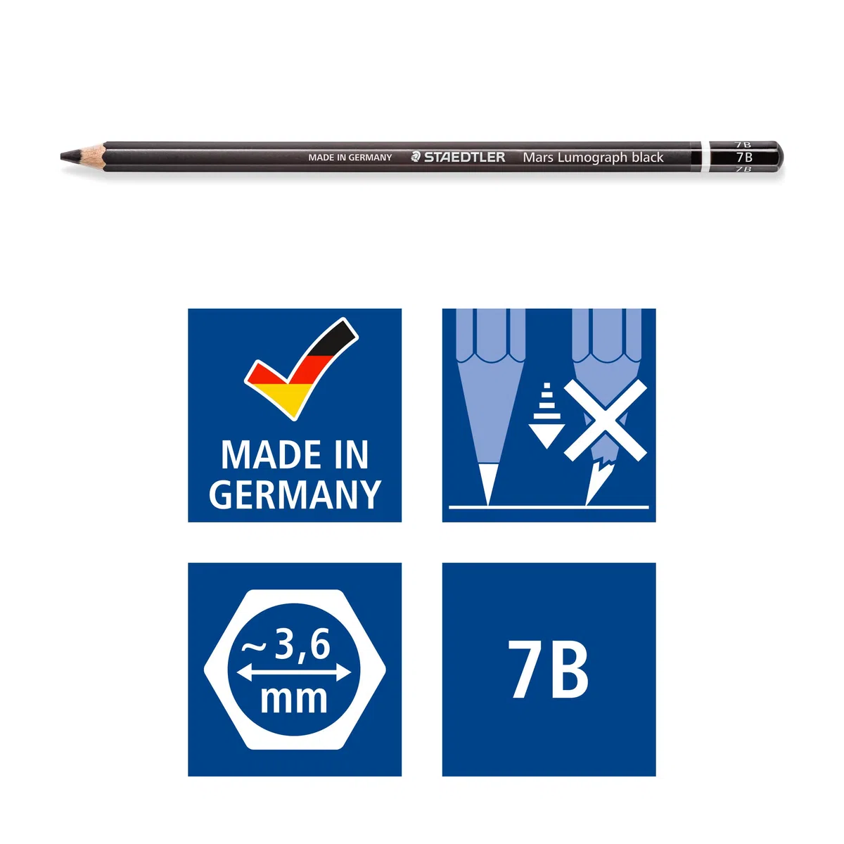 Staedtler Mars lumograph Black 100B – Matita grafite 7B