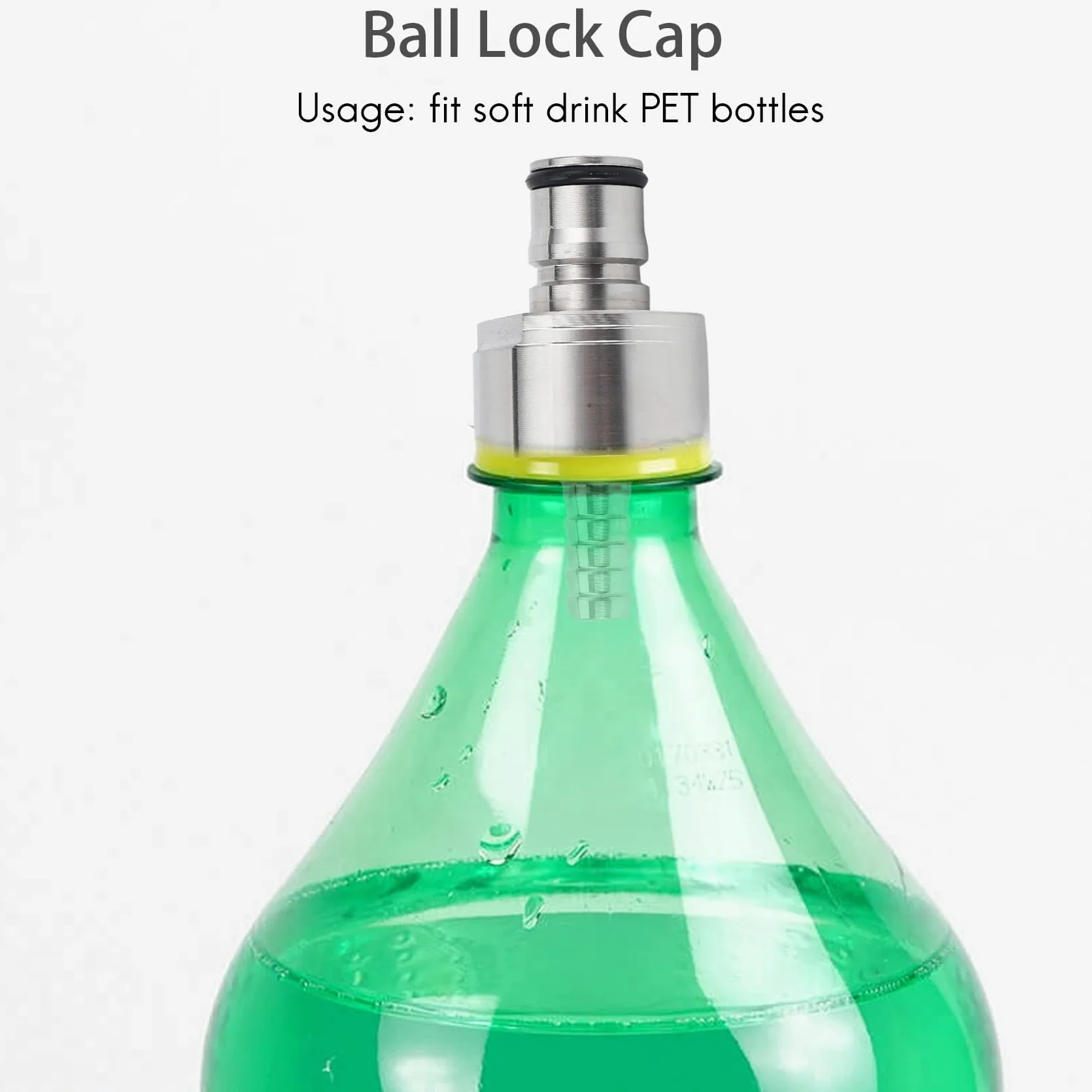 2 pezzi / saldatura 304 in acciaio carbonation Cap 5/16 Barb, Ball Lock, Fit Soft Drink PET Bottiglie, Homebrew Kegging