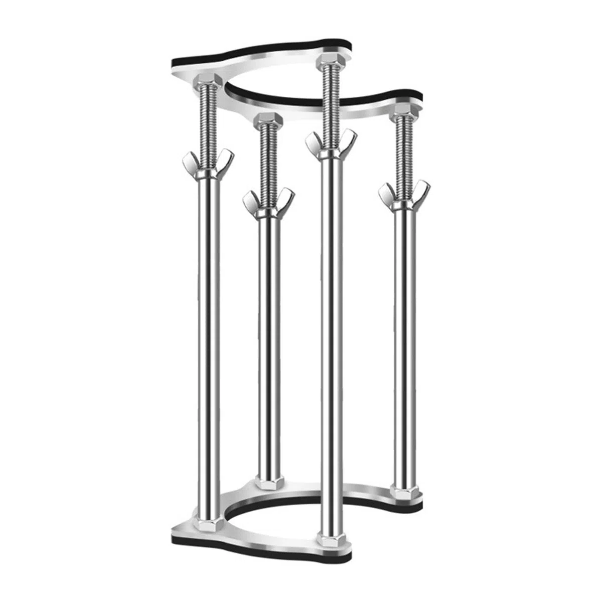 perfk Supporto Regolabile sottolavello Resistente per Accessori per WC, Installazione Rapida con 4 aste in Acciaio, Diametro Interno 6 cm, da 53 Cm a 63 Cm