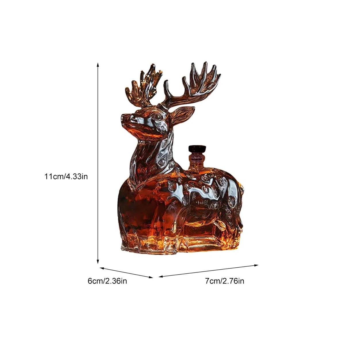 Decanter Per Whisky | 120 Ml Contenitore A Forma Di Cervo - Decanter per Whisky in Portabottiglie,Per Uomo Papà Fidanzato Regalo Compleanno Bourbon Vodka Brandy Tequila