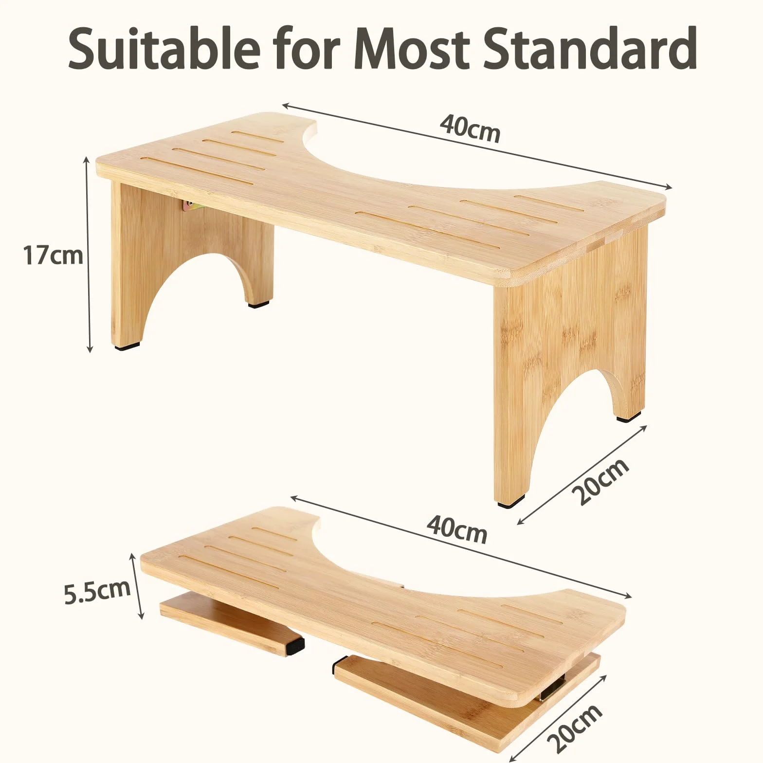 Sgabello WC Pieghevole Legno, Sgabello WC Adulti, Sgabello Pieghevole Bagno per WC, per Adulti e Bambini, Ergonomico per Promuovere la Digestione, Sgabello Salvaspazio per WC e Bagno