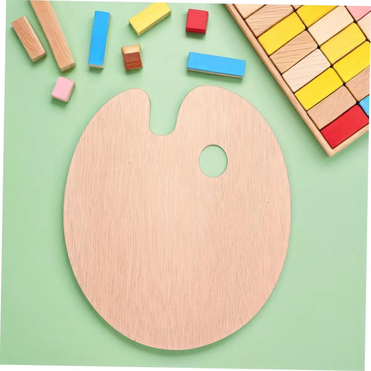 Tavolozza e Facile da Pulire con Foro per Pollice 6 Pezzi Ovale in Legno Design Artistico Impugnatura Sicura Palette per Pittura ad Acquerello e Olio per Progetti Creativi