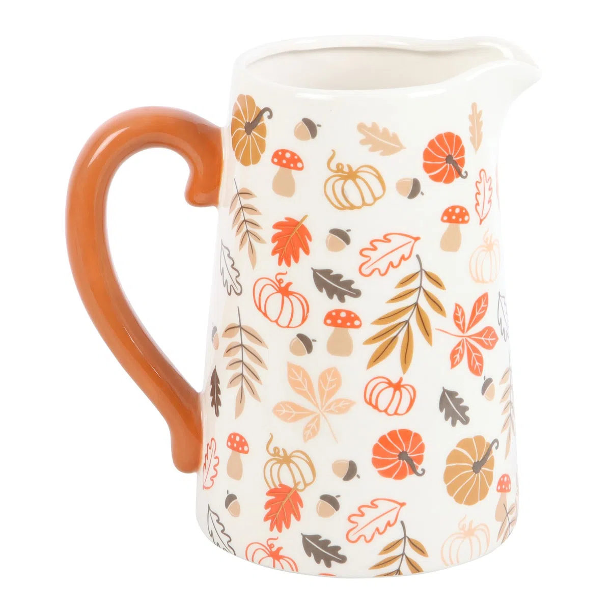 Something Different Wholesale Brocca rustica in ceramica autunnale: decorazione stagionale con design a foglia e zucca, perfetta per i temi del raccolto, migliora i tuoi fiori autunnali!