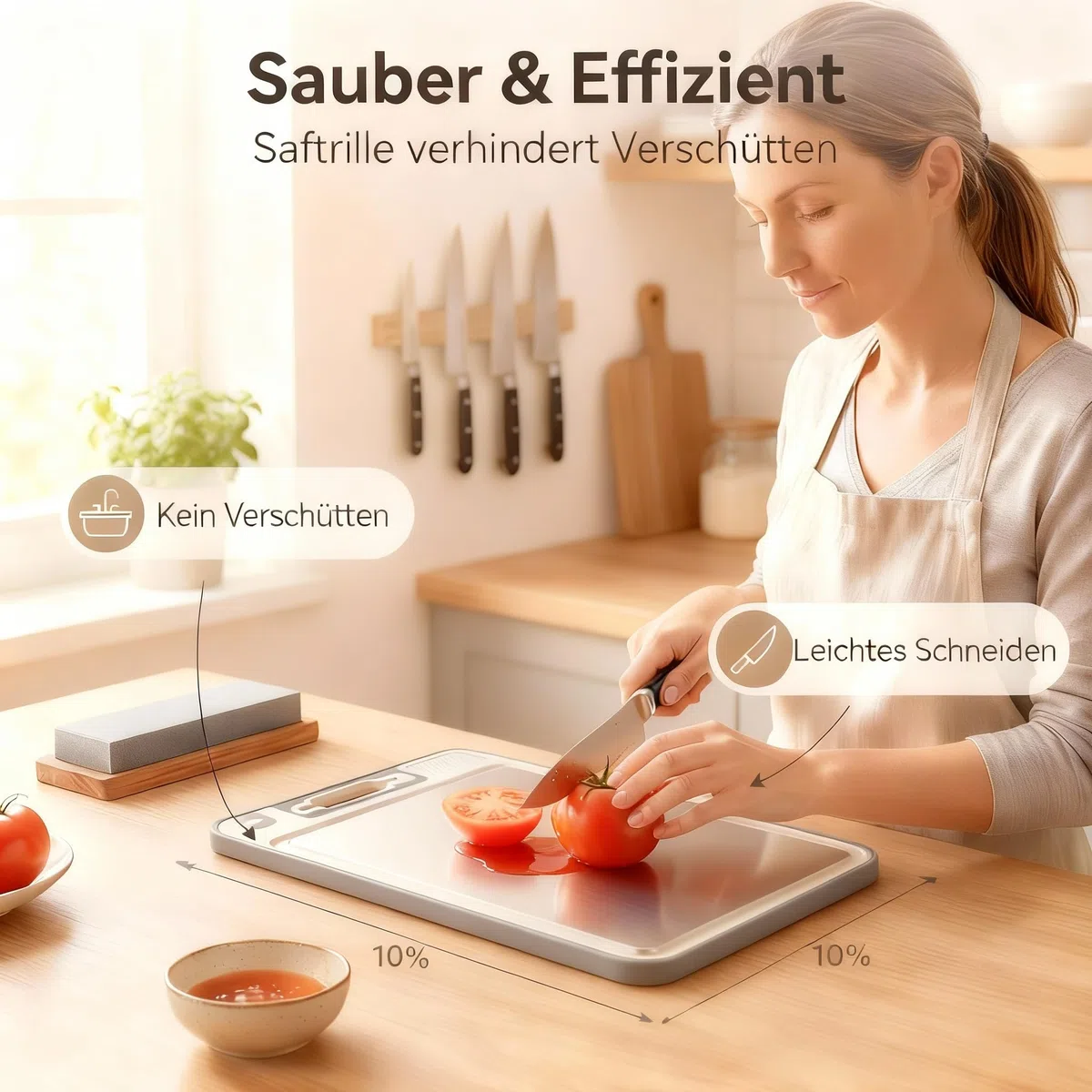 URMONA Acciaio inossidabile 304 e radice di paglia, taglieri da cucina, senza BPA, facile da pulire, accessori da cucina, ideale per cucinare