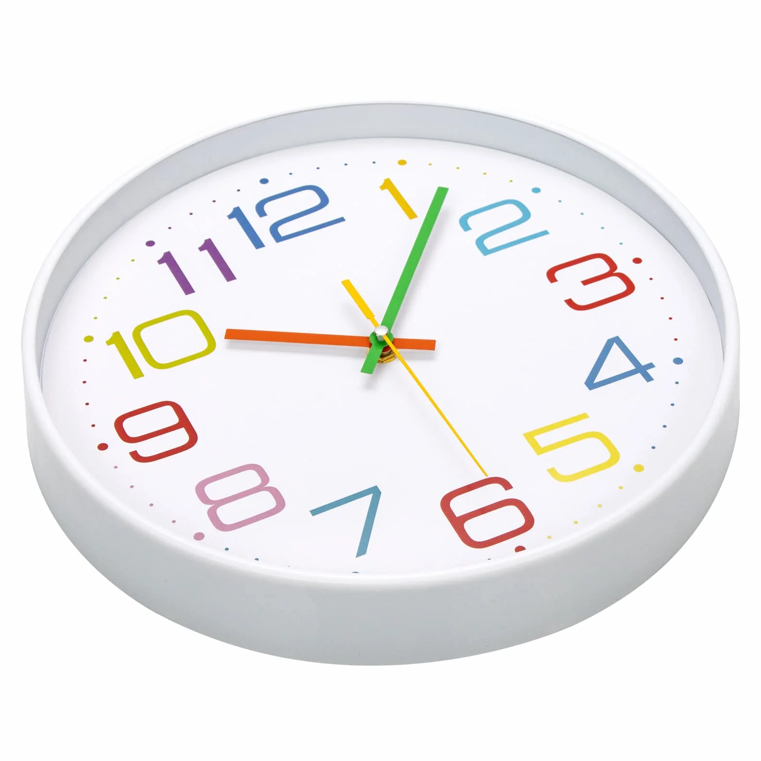 Orologio da Parete per Bambini Orologio per la Camera da Letto, Adatto per la Scuola Quadrante Arcobaleno 30 cm