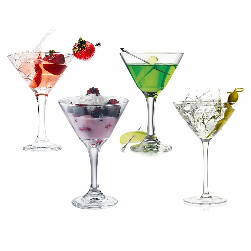 Royal Leerdam, Set di 4 Calici Martini in Vetro Trasparente da 25 cl - Eleganti, Resistenti e Lavabili in Lavastoviglie