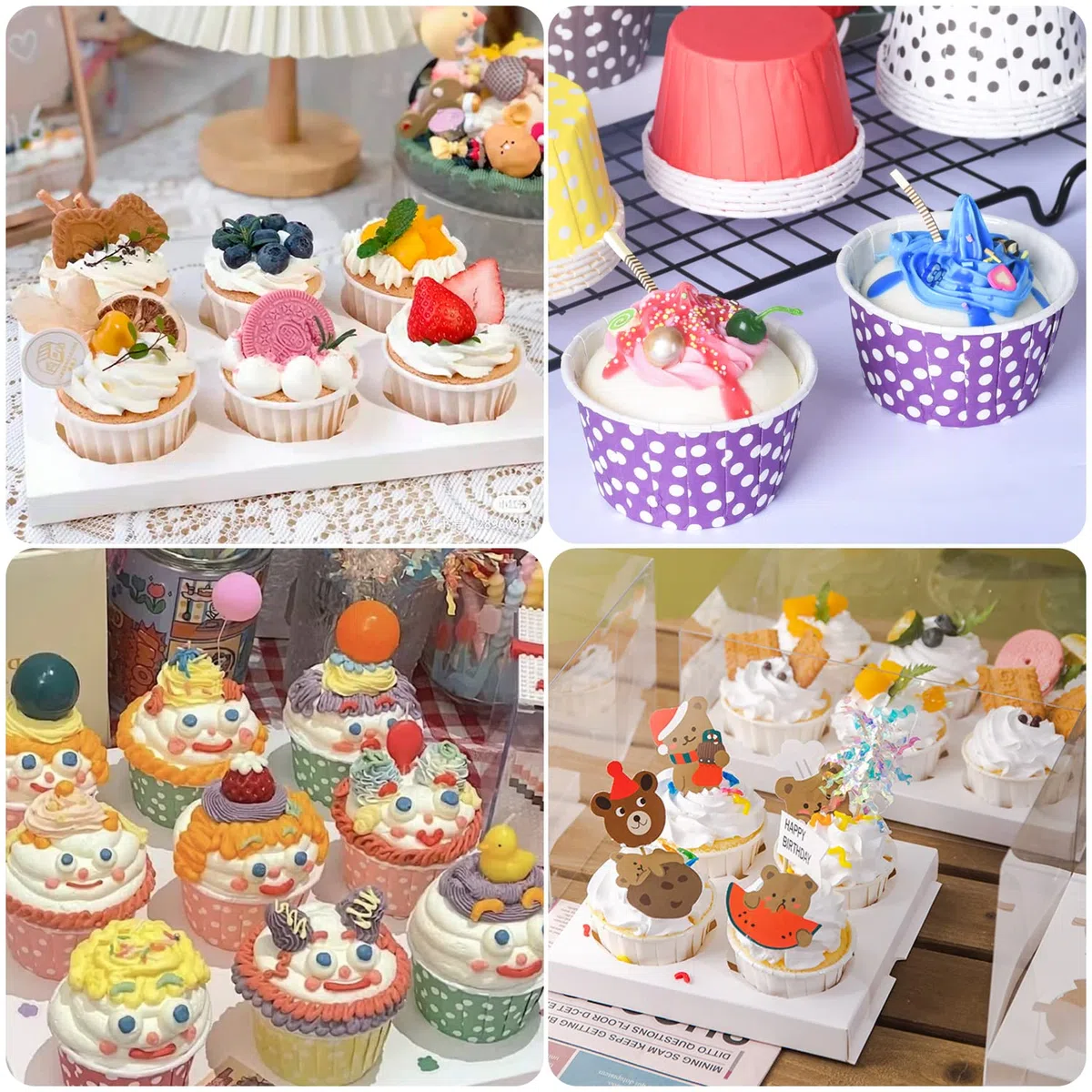 100 Pezzi Pirottini per Cupcake, Mini Pirottini di Carta per Cupcake, Involucro per Muffin di Compleanno, Stampini per Cupcake Fodere per Tazze per Feste e Matrimoni(Bianco)