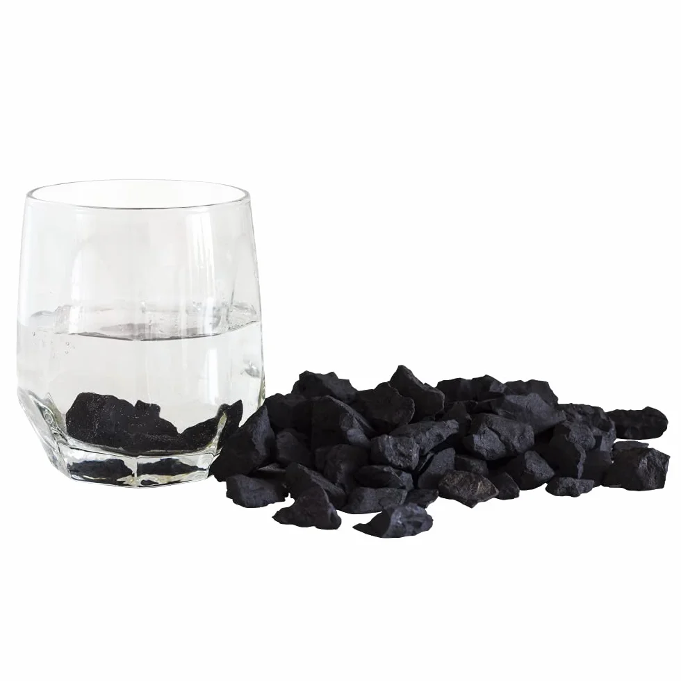 Wessper Pietre di Shungite per la Purificazione dell'Acqua, 1000g di Frammenti di Shungite Grezza Nera Opaca per la Pulizia dell'Acqua