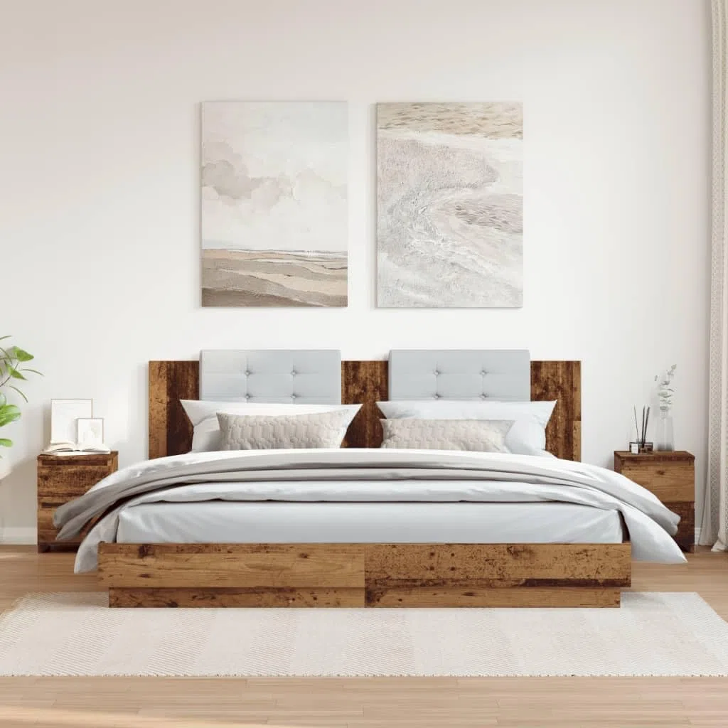 vidaXL Comodini 2 pz Legno Antico 30x30x40 cm in Legno Multistrato
