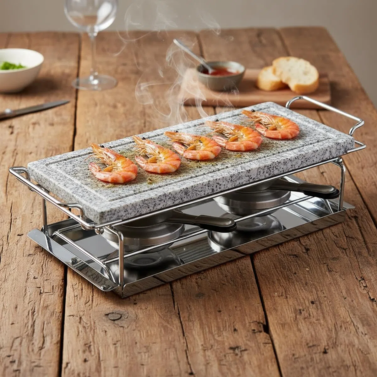 Quid Arbon – Set per Barbecue a Pietra con 2 fornelletti