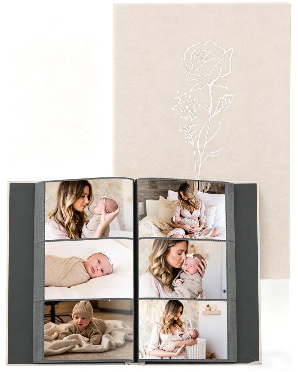 Album fotografico da 15 x 10 cm, 300 tasche, in lino, per familiari e anniversari di matrimonio, album per libri orizzontali, 10 x 15 cm, colore bianco