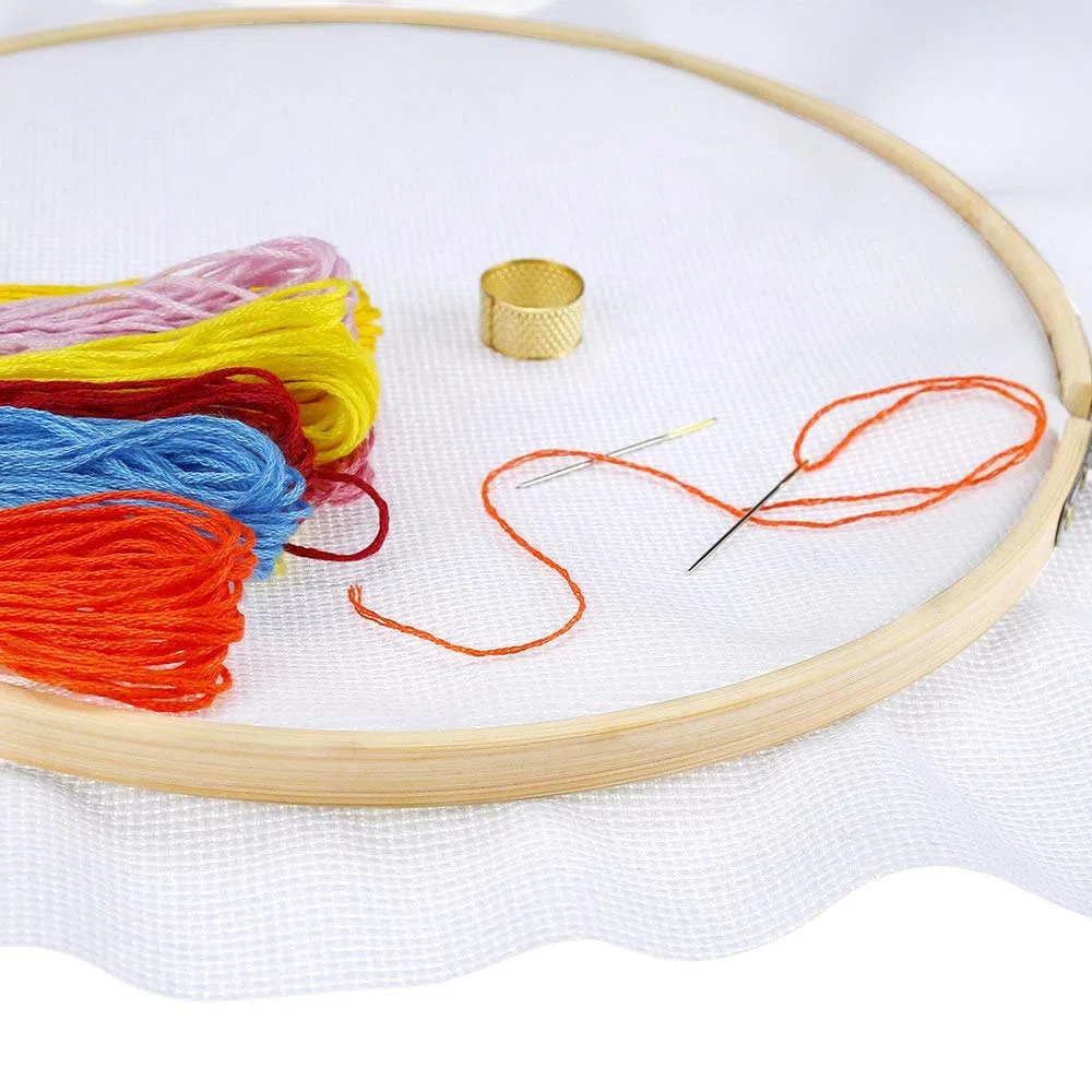 Caydo 12 pezzi 15 cm Ricamo Telaio Legno Bulk Bamboo Circle Cross Stitch Tire Anello Rotondo