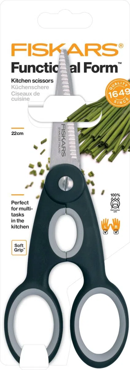 Fiskars Forbici da Cucina, Acciaio, Nero/Grigio, 1.7 x 8.8 x 21.5 cm, 1003034