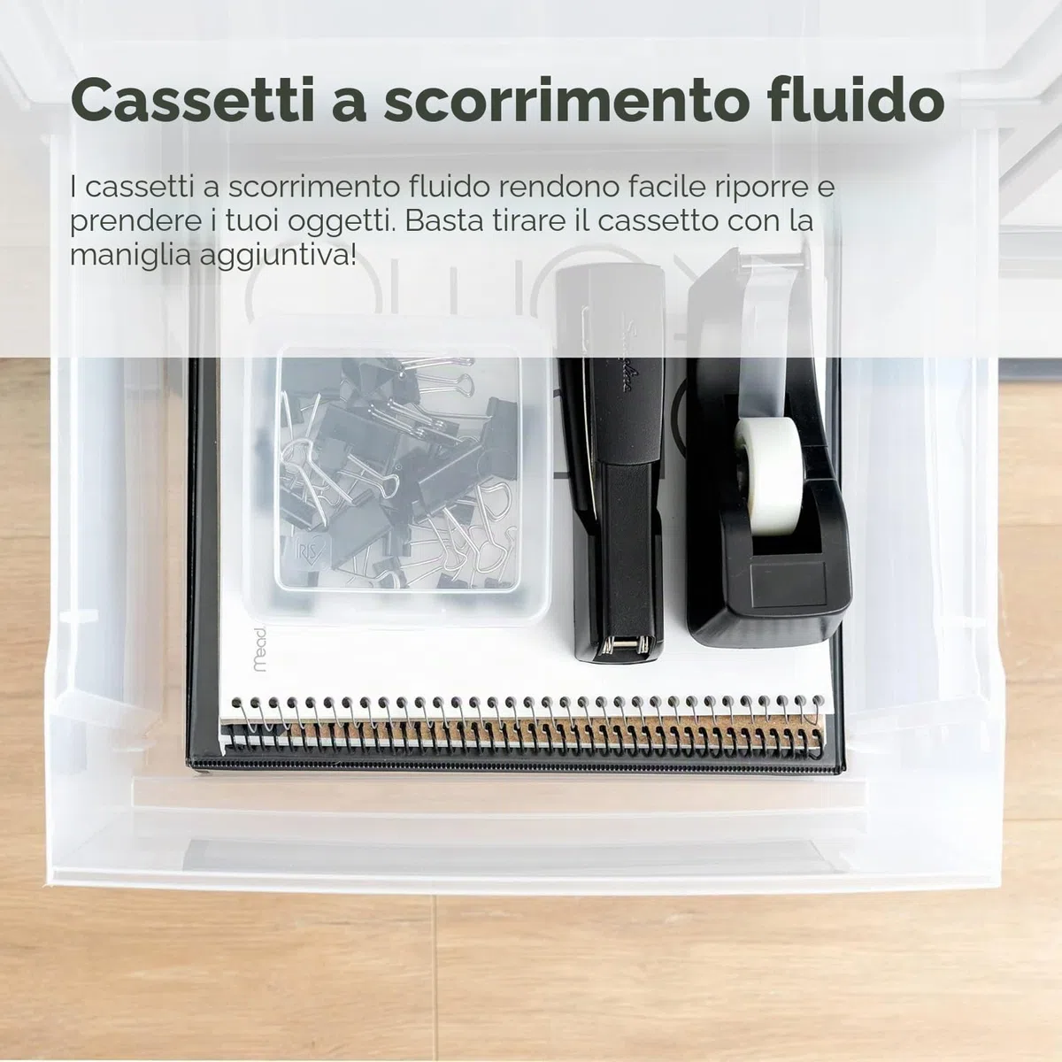 Iris Ohyama, Cassetti in plastica impilabili per vestiti, maglioni, 40L, set di 3, grandi, grigio scuro, cassetto facile da aprire, per armadio, camera da letto, senza BPA, organizzatore, BC-NS-500D