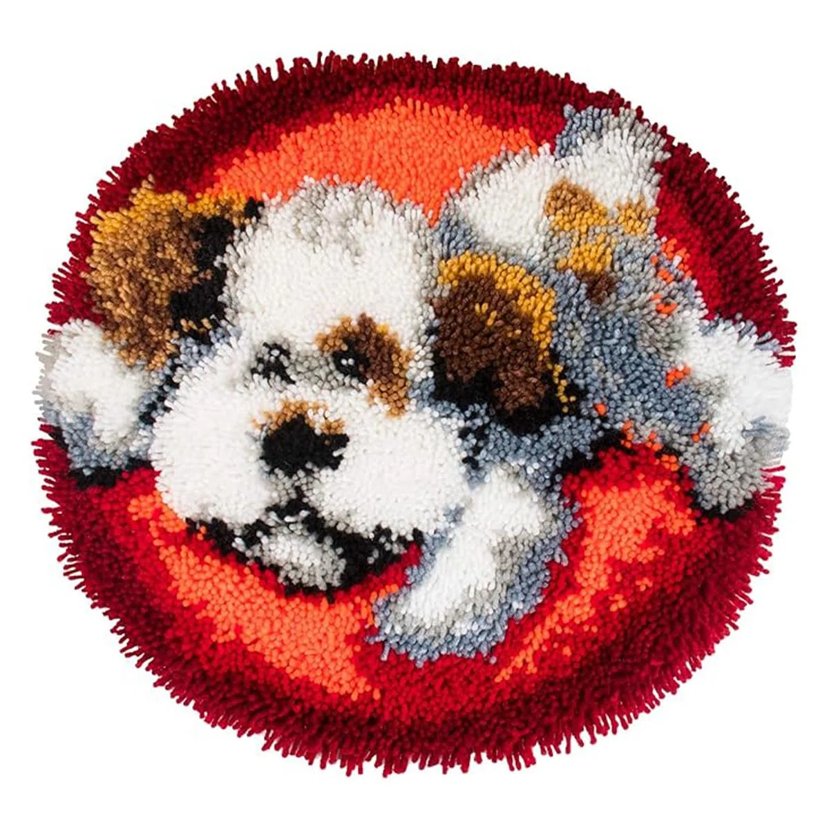 Set di tappeti con Gancio di Chiusura, Moquette annodata, tappeti Ricamati a Punto Croce, Kit di Strumenti per la creazione di tappeti con Gancio di Chiusura Fatti a Mano Fai-da-Te (Cane)