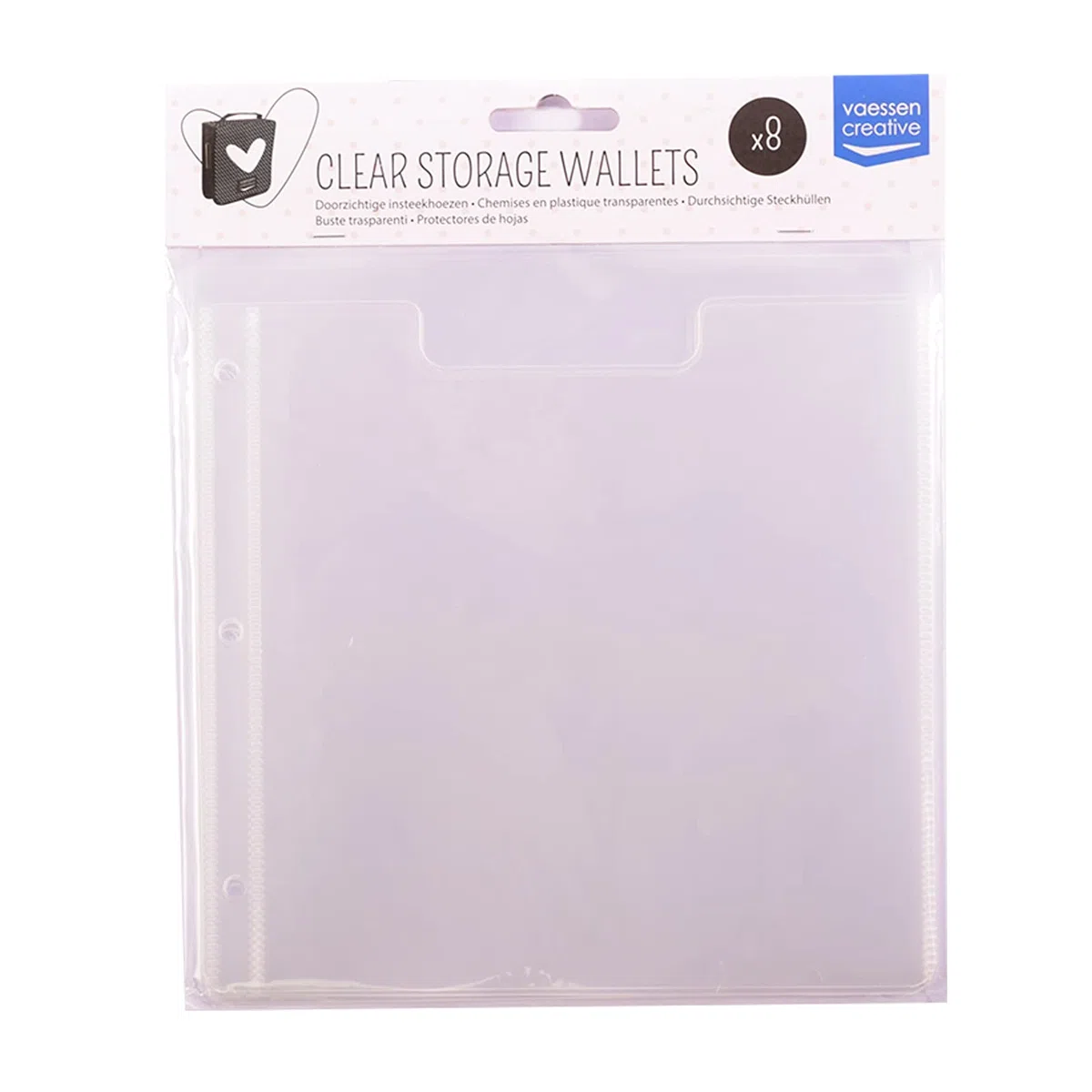 Vaessen Creative 600203-002 8 Buste Trasparenti per Organizzare e Riporre Cartelle per Embossing, Fustelle e Altri Materiali per Progetti Creativi, Carta Plastica, 2, 20 x 20 cm