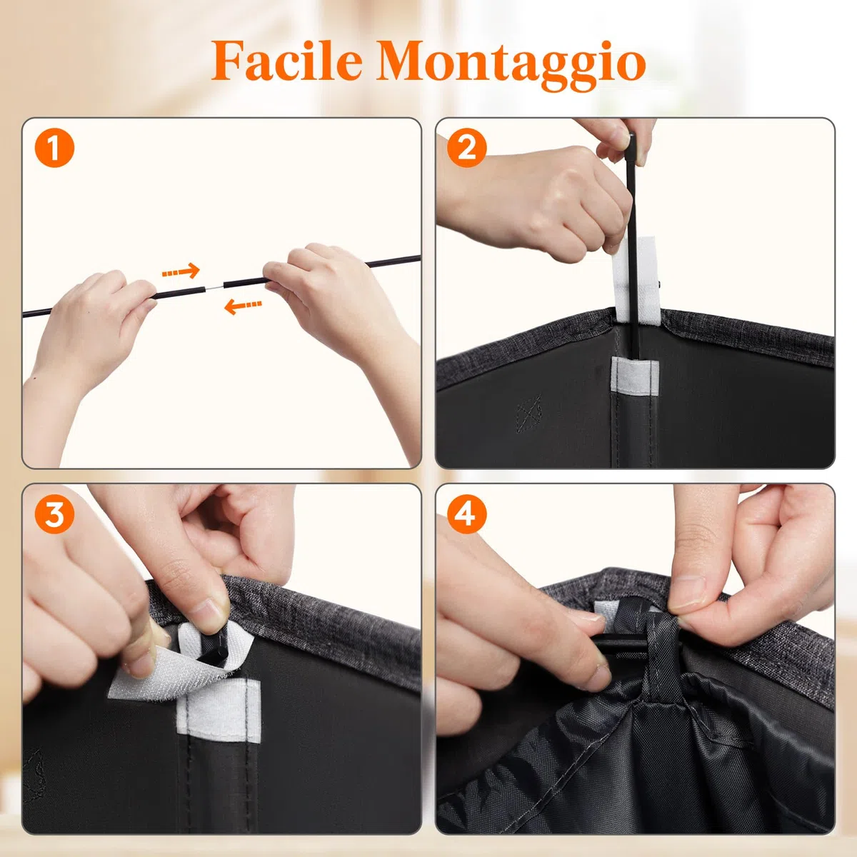 Lifewit Cesta Portabiancheria Salvaspazio con Coperchio 100L, Cesto Portabiancheria con Borsa Rimovibile, Portabiancheria Sporca Pieghevole per Camera da Letto, Bagno, Lavanderia, Nero