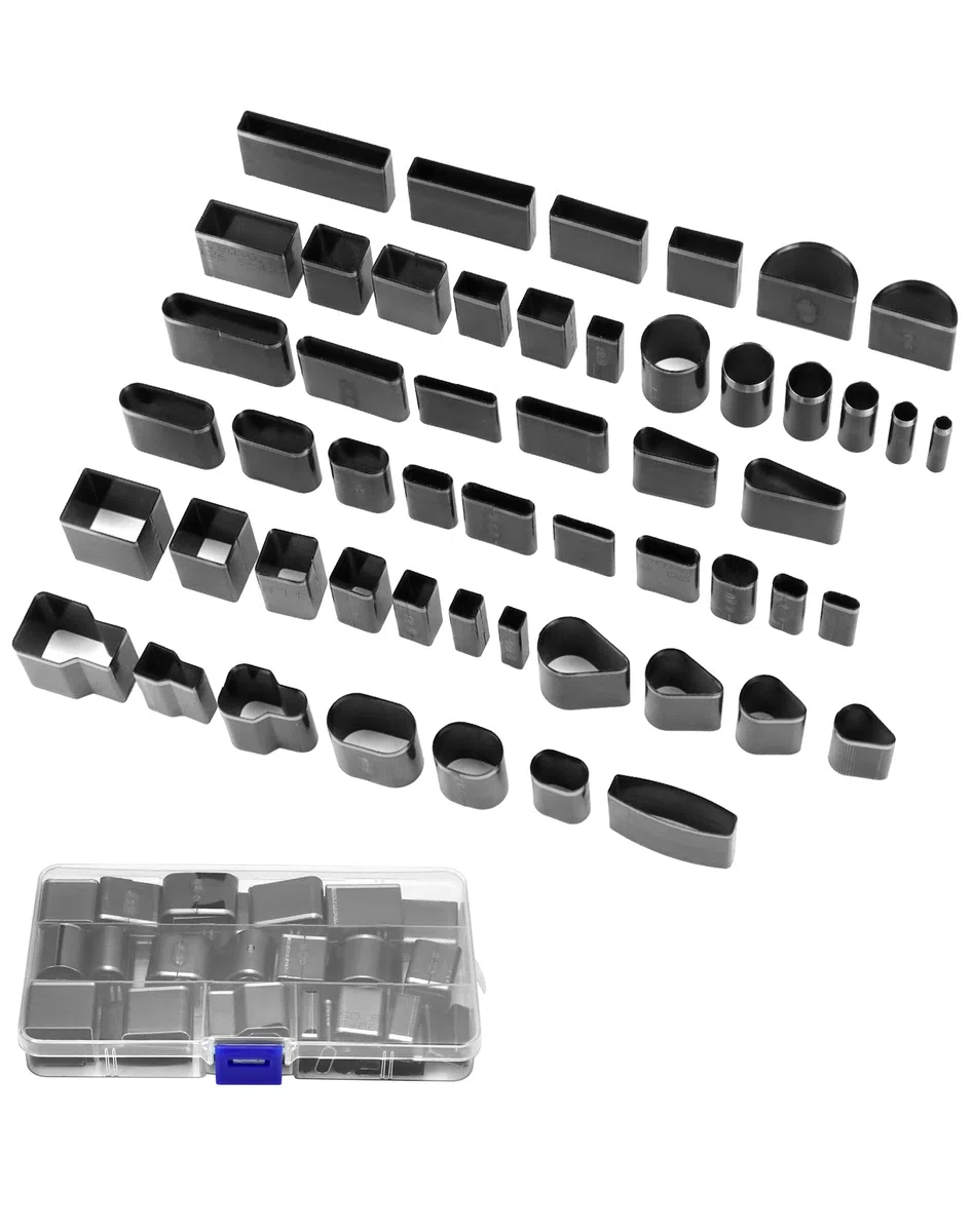 QWORK® 52 pezzi set di punzoni per pelle, punzoni per cuoio, per artigianato in pelle, tessuto, con scatola di immagazzinaggio