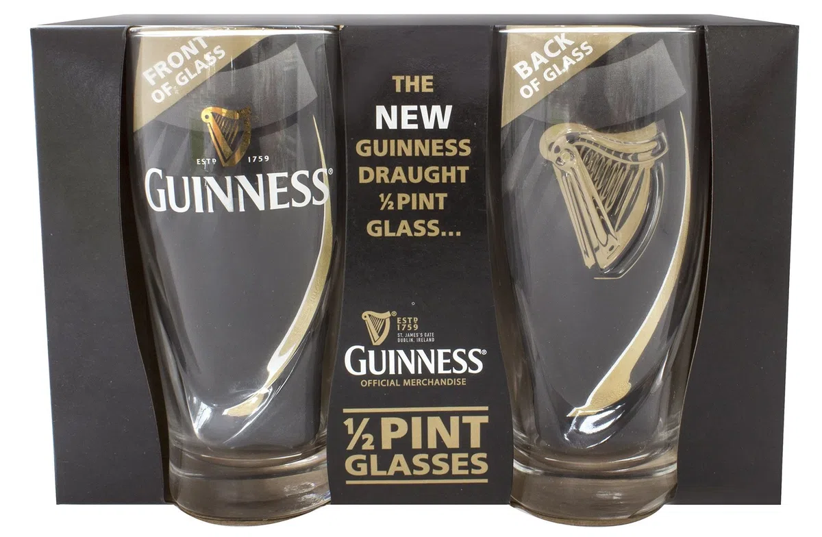 Guinness, set di 2 bicchieri, con capacità di 237 ml