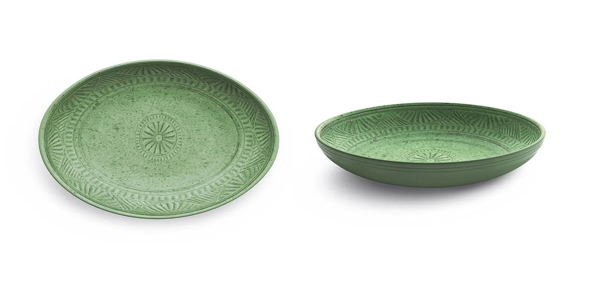Touc-Mel Risottiera ovale Mono Verde cm 33x22.5x6.5
