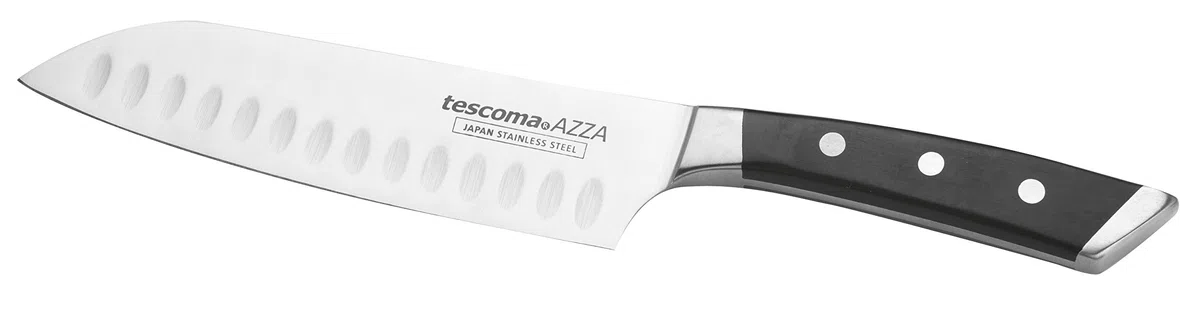 Tescoma 884532 Azza Coltello Giapponese, Acciaio Inossidabile, Nero, 18 cm, 1 Pezzo