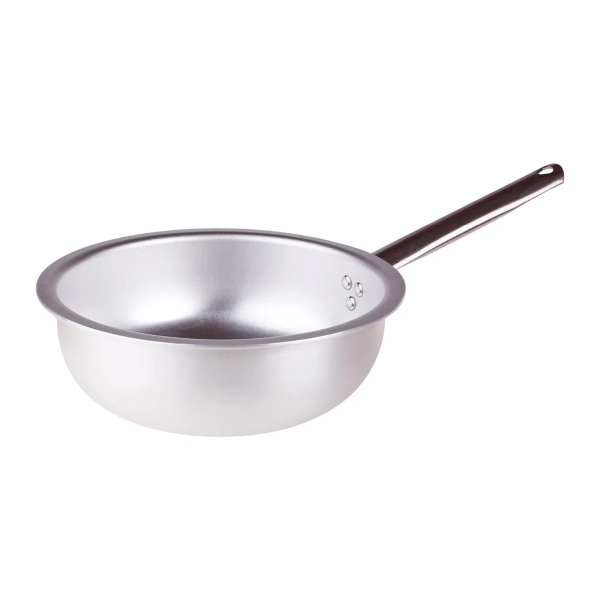 Pentole Agnelli ALMA111BM20 Alluminio Professionale 3 mm, Padella a Mantecare Salta Pasta e Riso con Manico Tubolare, 20 cm
