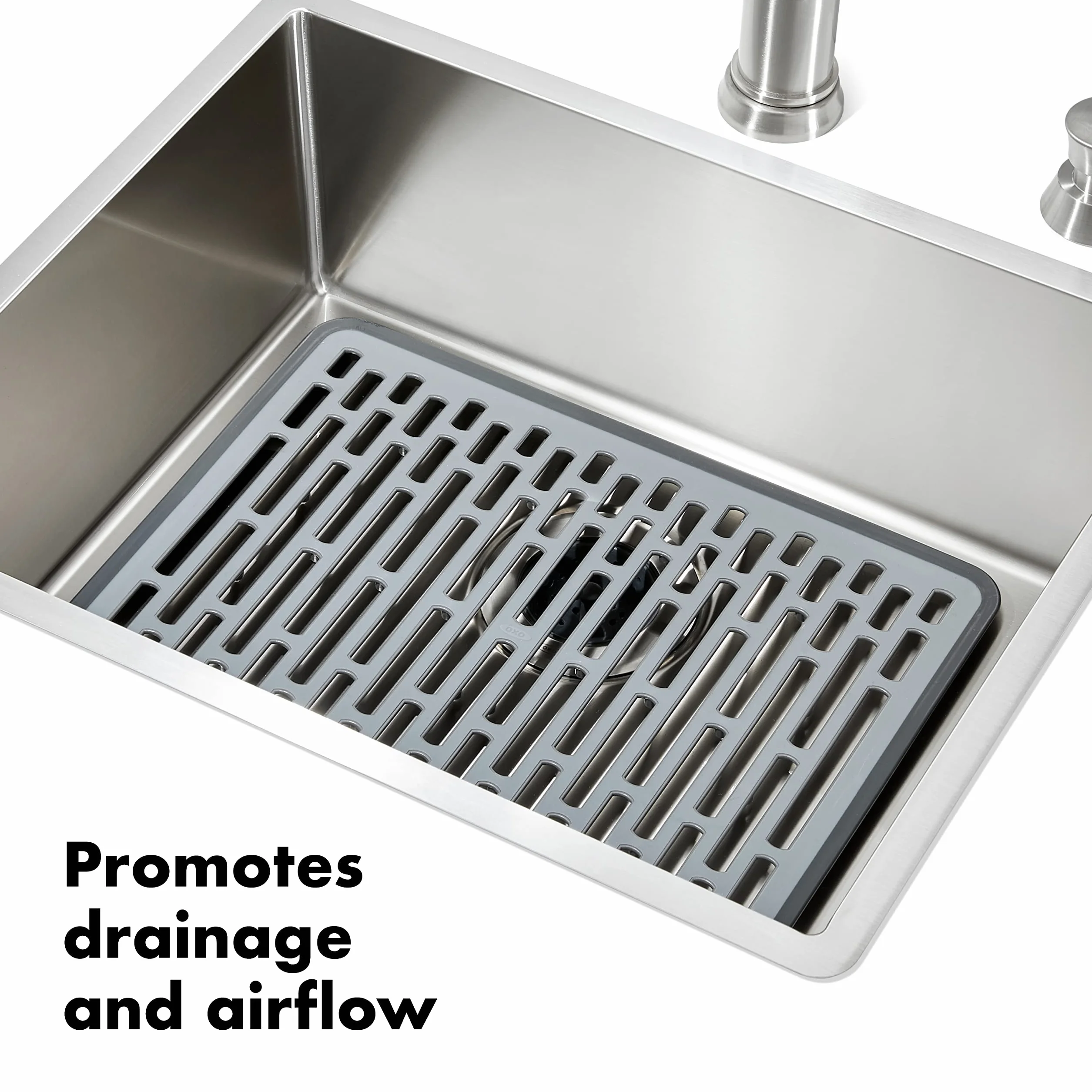 OXO Good Grips Tappetino Per Lavello In Silicone, Grigio