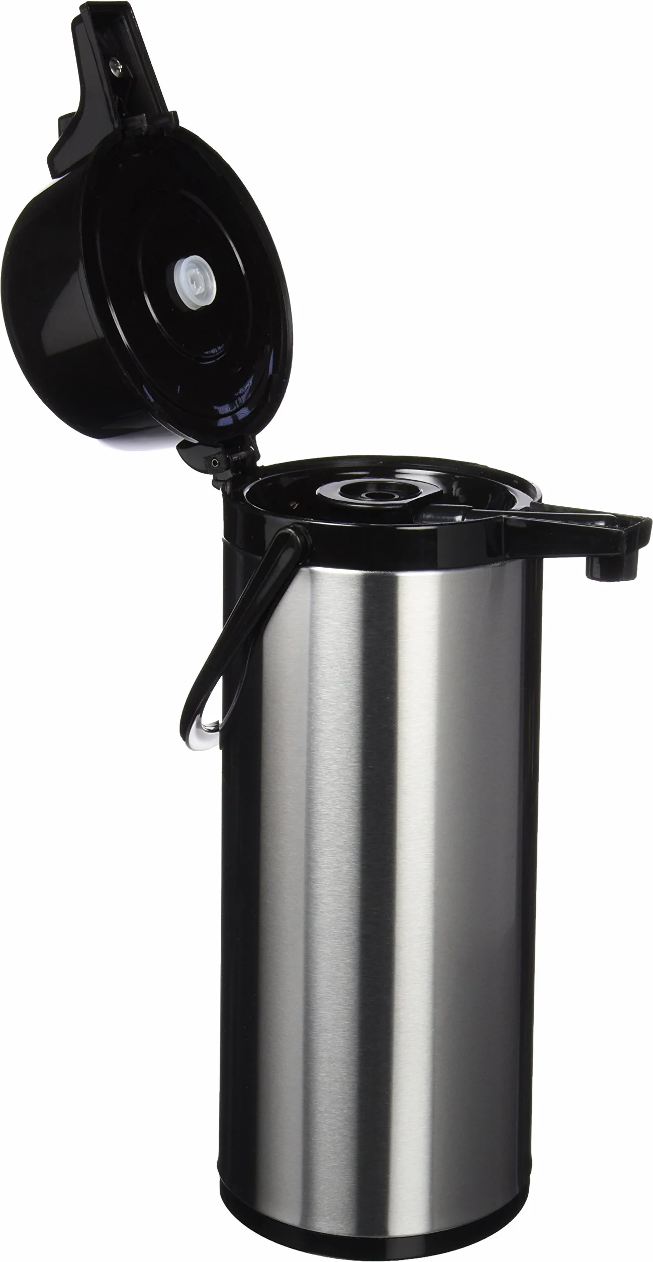 Quid 7520006 Xylon - Isoterma per caffè con beccuccio a doppia parete in vetro / acciaio inossidabile, 1,9 litri, Argento/Nero