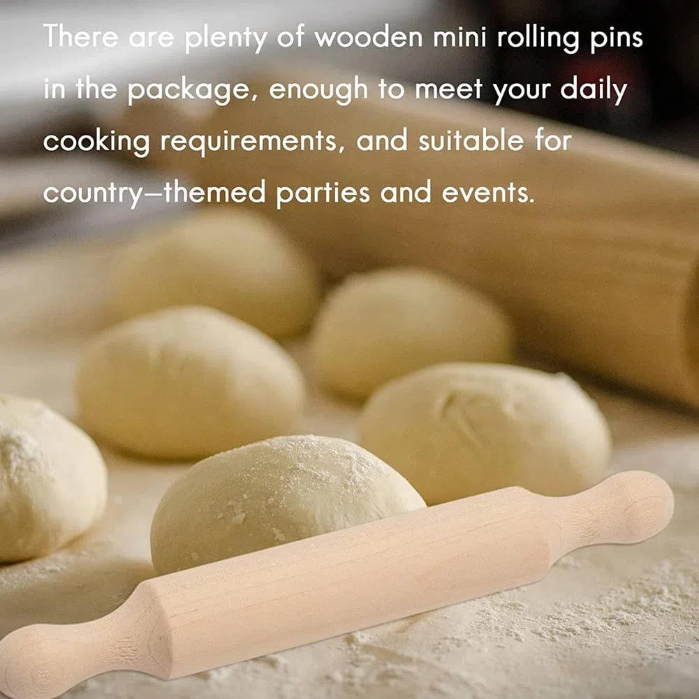 20 Pezzi Mini Mattarello in Legno da 6 Pollici Lungo Cucina Mattarello Piccolo Rullo per Pasta di Legno per Bambini Fondente