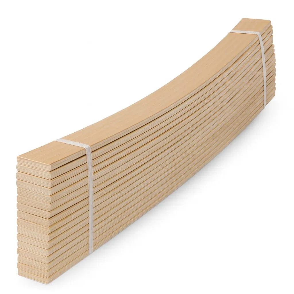 Generico 10 Listelli Curvati in Legno di Faggio - Ricambio Doga – 5,2 X 84 X 0,8 Cm