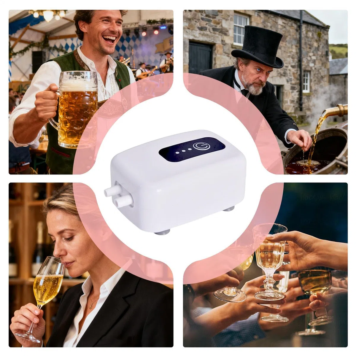 Pompa automatica del vino - Kit di trasferimento per la produzione di birra | Elettronica in silicone ABS con design staccabile, strumento sifone portatile, vinificazione, attrezzatura per la