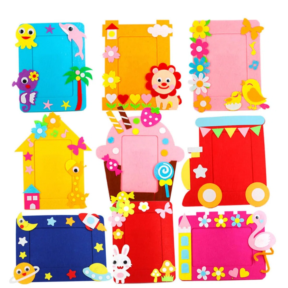 10 Set cornice fai da te in tessuto non tessuto adesivi per artigianato per kit trucco per per ragazze album in tessuto non tessuto materiale dell'album