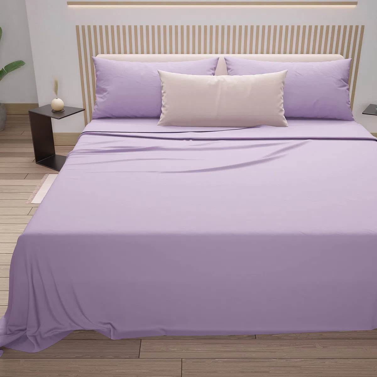 PETTI Artigiani Italiani - Set Lenzuola Cotone Singolo 3 Pezzi, Completo Letto con Lenzuolo Sopra, Lenzuolo Sotto con Angoli Elasticizzati e 1 Federa Lenzuola Lilla