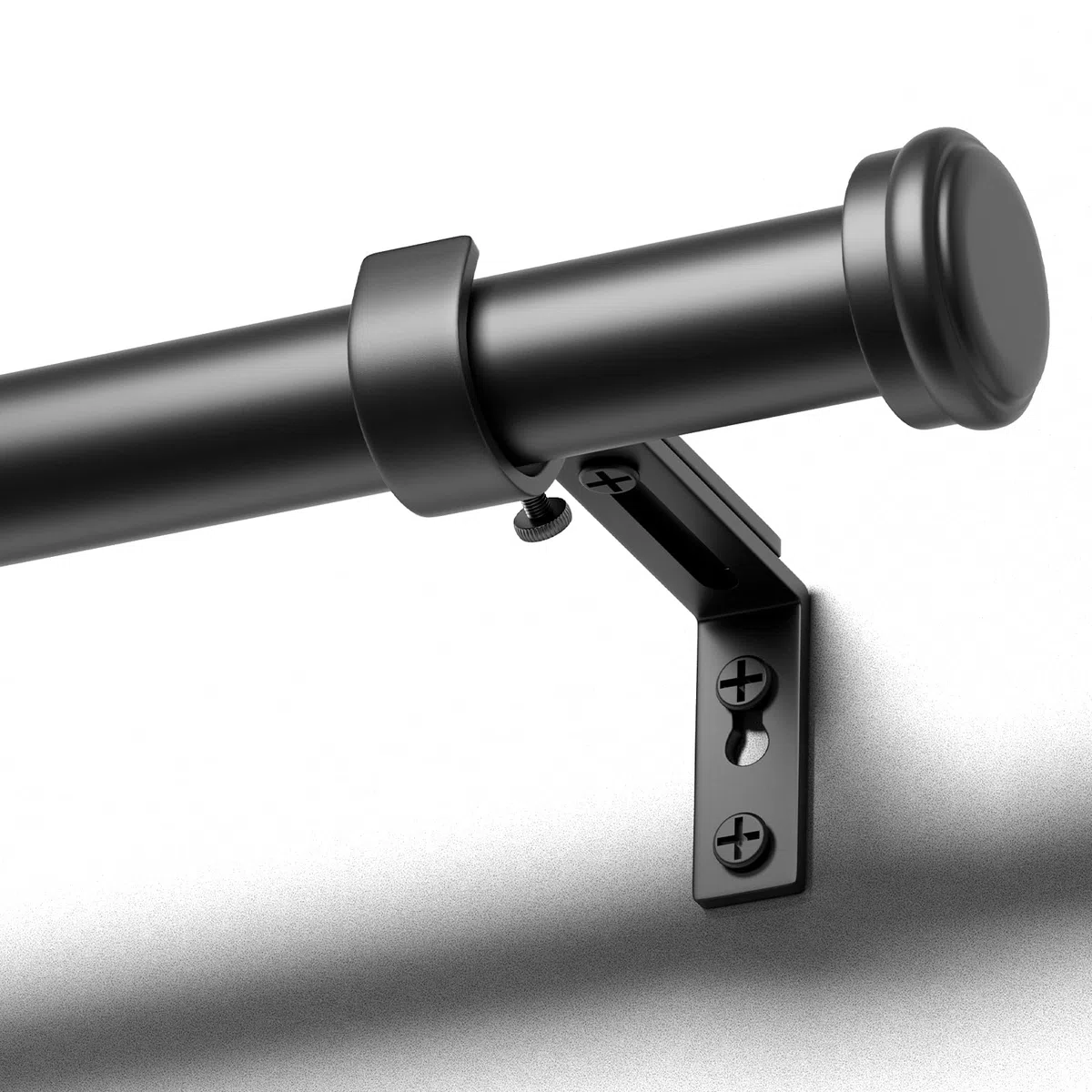 Bastone Tende 80–183 cm, Asta Estensibile Ø25 mm, Bastoni per Tende con Staffe per Finestre di Camera da Letto e Soggiorno, Nero Opaco