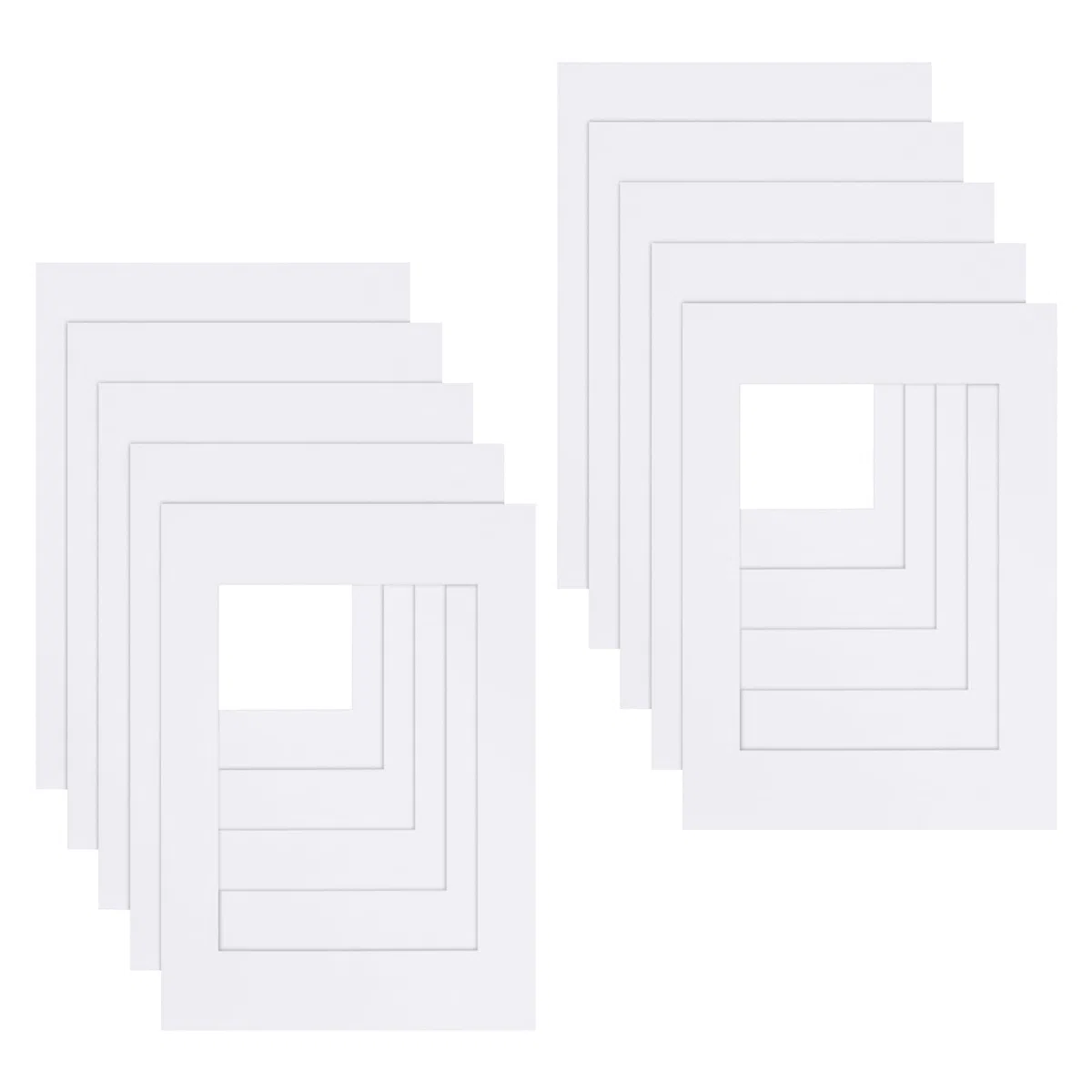 10 PCS Passepartout Cartoncino 15X20cm, Cornice di Cartone per Foto, Cornici Portafoto Cartone per Decorare Stampe d'Arte Fotografie Immagini, Passepartout Bianco per DIY Cornici Poster (B)