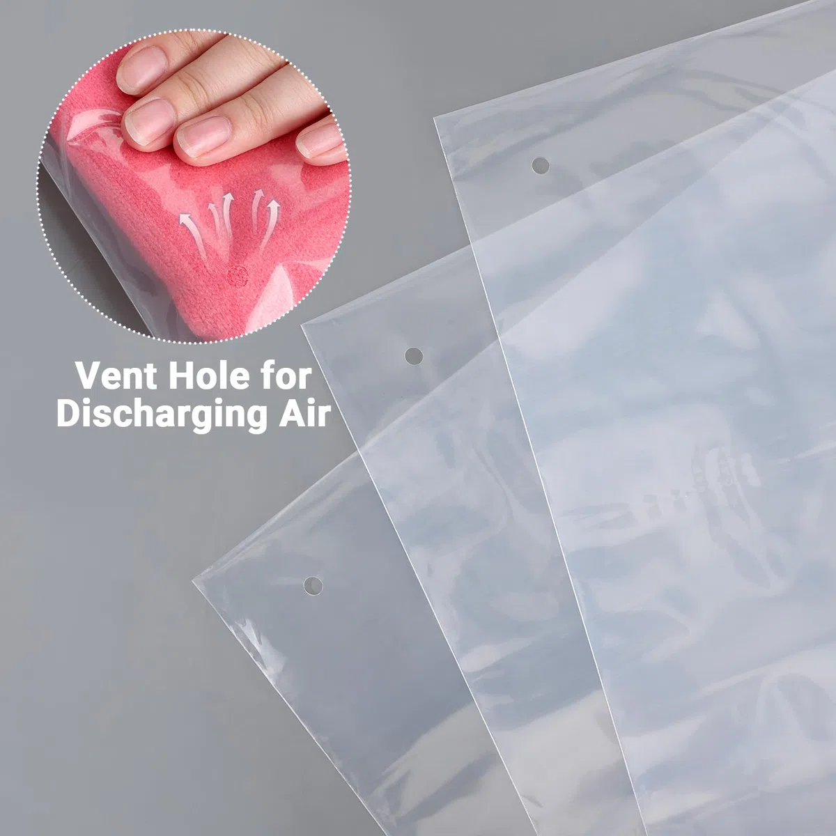 Sacchetti per Maglioni, 50 Pezzi 35 * 40cm Buste Trasparenti per Vestiti, Buste con Zip per Viaggio, Spostare Casa (con Fori di Sfiato)