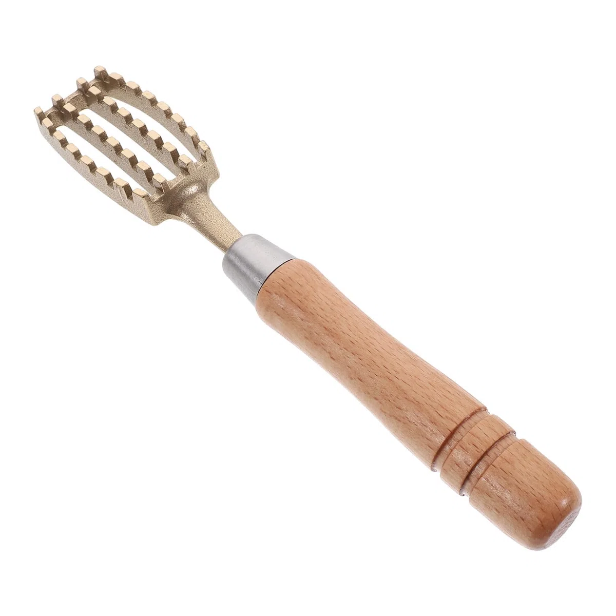 Hohopeti Desquamatore di pesce giapponese portatile con manico antiscivolo e denti seghettati in ottone per cucina e professionale