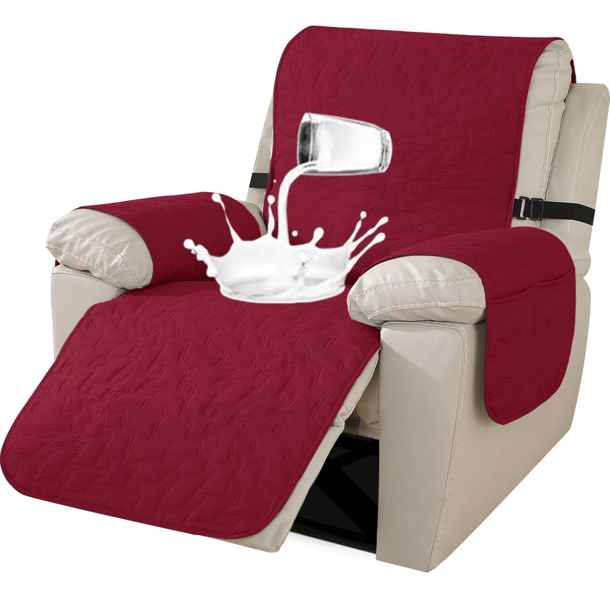 Ystyle Copripoltrona Relax Reclinabile 1 Posto, Copri Poltrona Con Braccioli, Copripoltrona 1 Posto Con Braccioli, Copripoltrone Con Fascia Elastica, Copridivano Reclinabile, Rosse