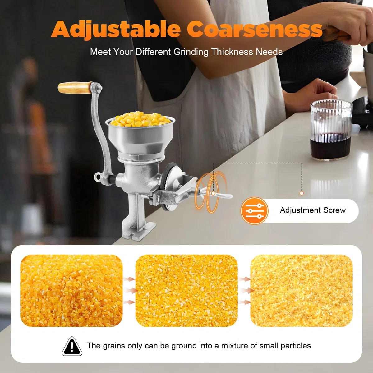 Mulino Manuale per Cereali, Smerigliatrice Manuale in ghisa, per noci, caffè, cereali, semi, spezie