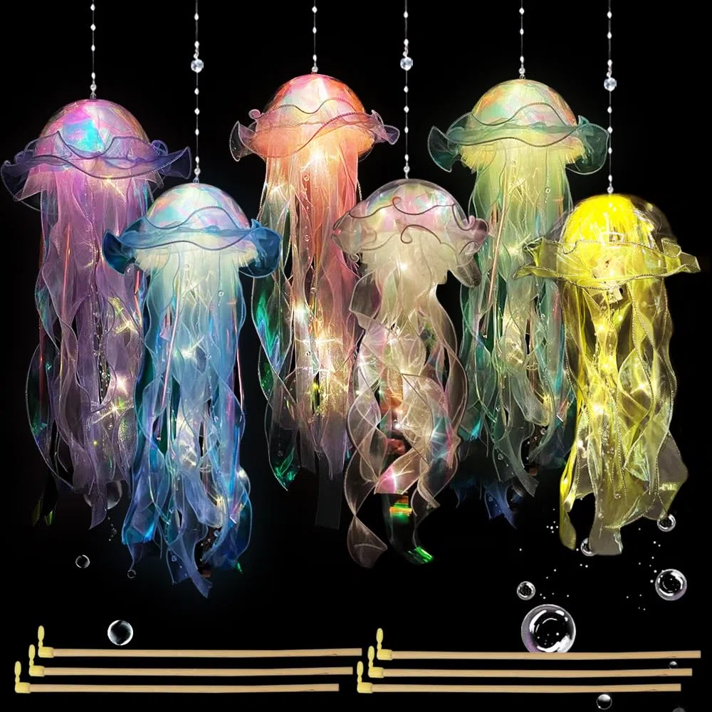 Lanterna di Meduse LED - Lanterne Colori da Appendere a Sirena, per Feste a Tema Oceano e Natale per Bambini