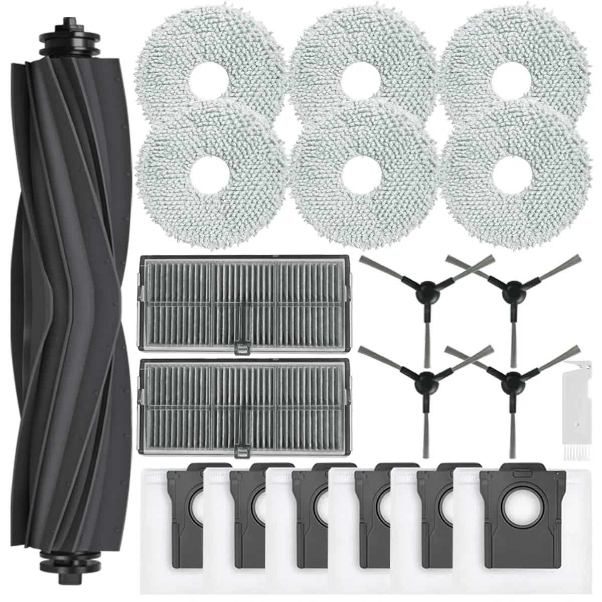 Accessori di Ricambi per Dreame L10s Pro Ultra Heat/ L10s Ultra Gen 2/ L40 Ultra AE/ X30 Ultra/MOVA E30 Ultra con 1 Spazzola Principale, 6 Sacchetti, 2 Filtro, 6 Panni, 4 Spazzole Laterali