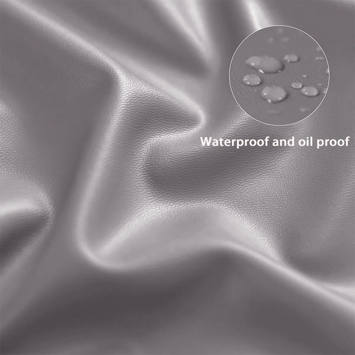 Set di 4 coprisedie in pelle sintetica elasticizzata, protezione impermeabile e oleorepellente, universali, per sala da pranzo, cucina, hotel, banchetti, grigio chiaro
