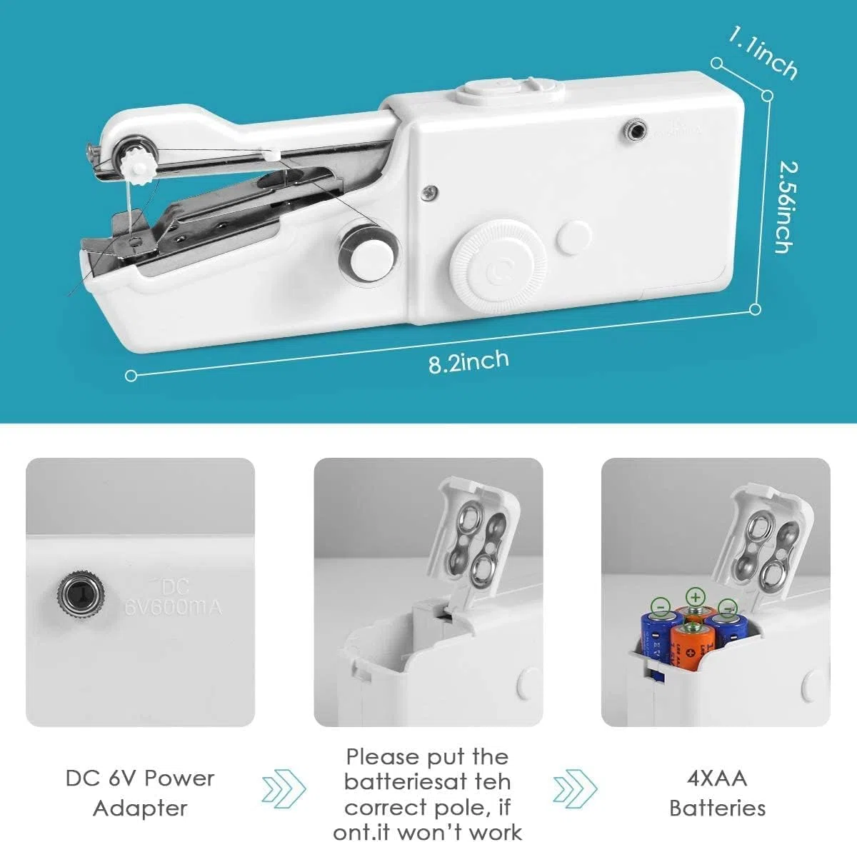 Macchine da cucire portatili, macchine da cucire elettriche, mini macchine da cucire con accessori per cucire, strumenti per cucire a riparazione rapida, vestiti, jeans, tende, pelle