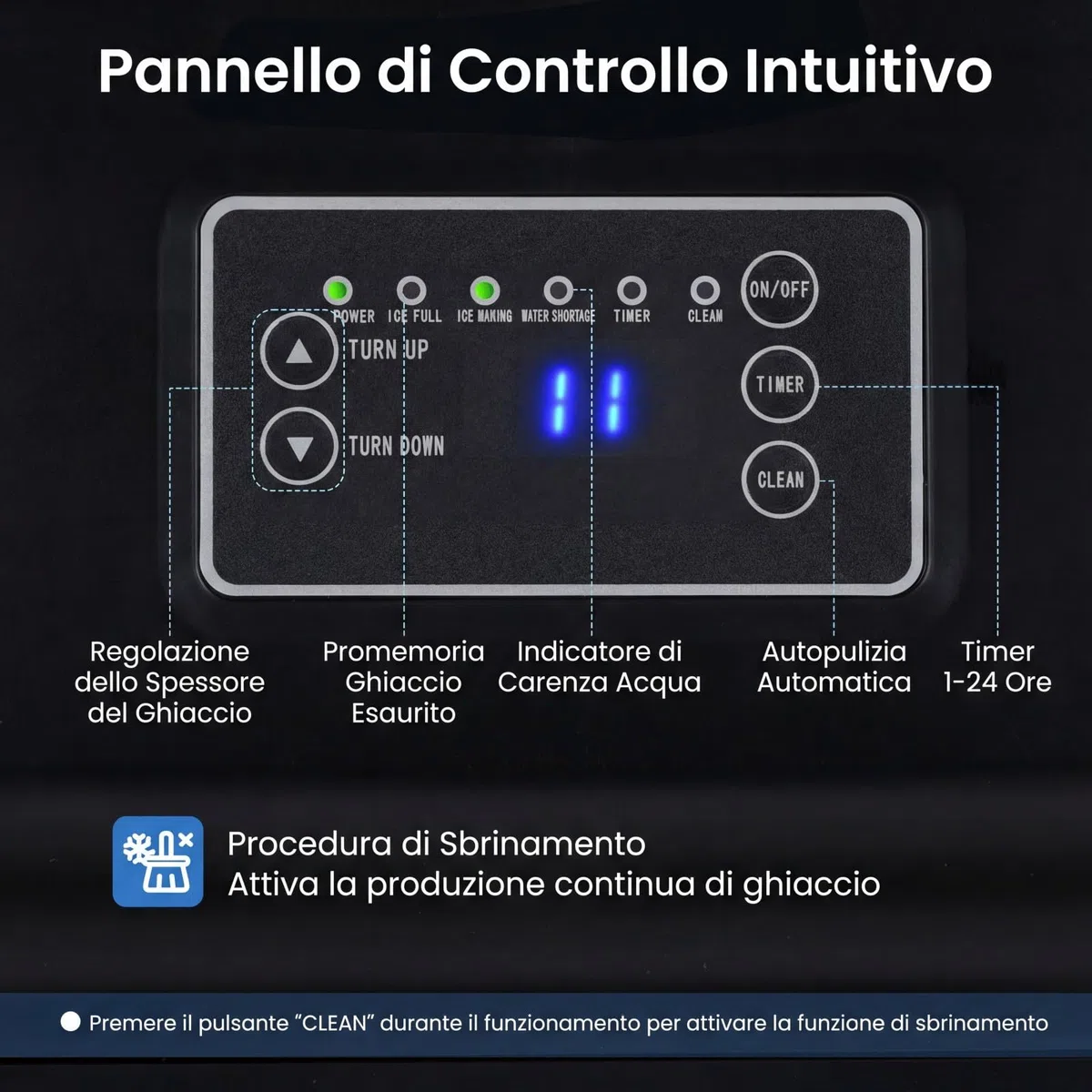COSTWAY Macchina per Ghiaccio Commerciale, 25-30 kg/24H, Produttore di Ghiaccio in Acciaio Inox con Autopulizia, Filtro dell’Acqua, per Bar Ristorante e Caffetteria