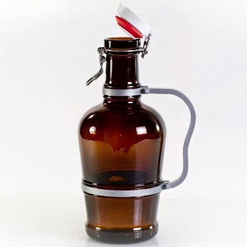 Nestor - Sifone da birra con manico in metallo, 2,0 litri, colore: Marrone