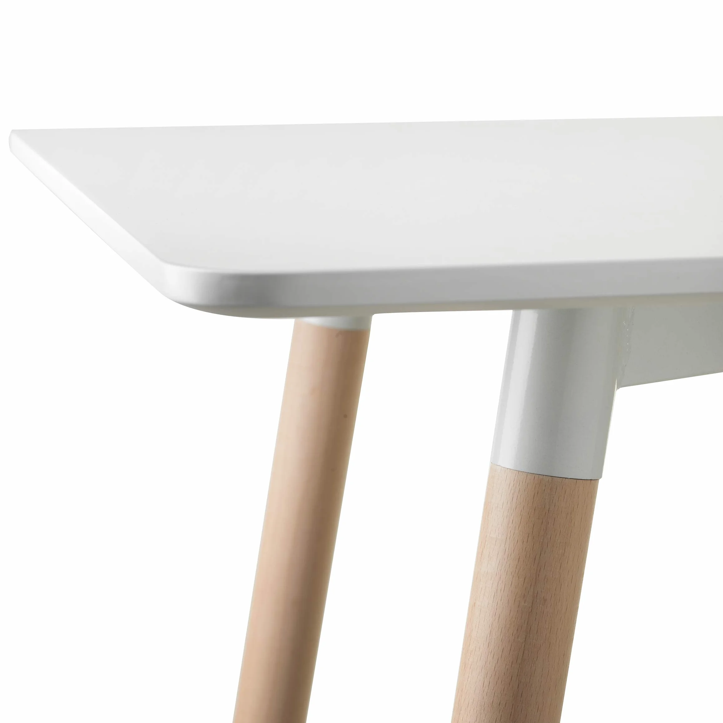 Baroni Home Tavolo Bianco da Pranzo in legno. Scrivania da Ufficio con Gambe in Legno 120X70X72cm